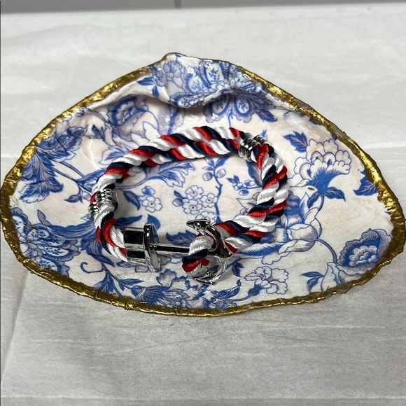 Hand Crafted Decoupage Shell Floral Decorative Trinket Dish - Picture 9 of 12